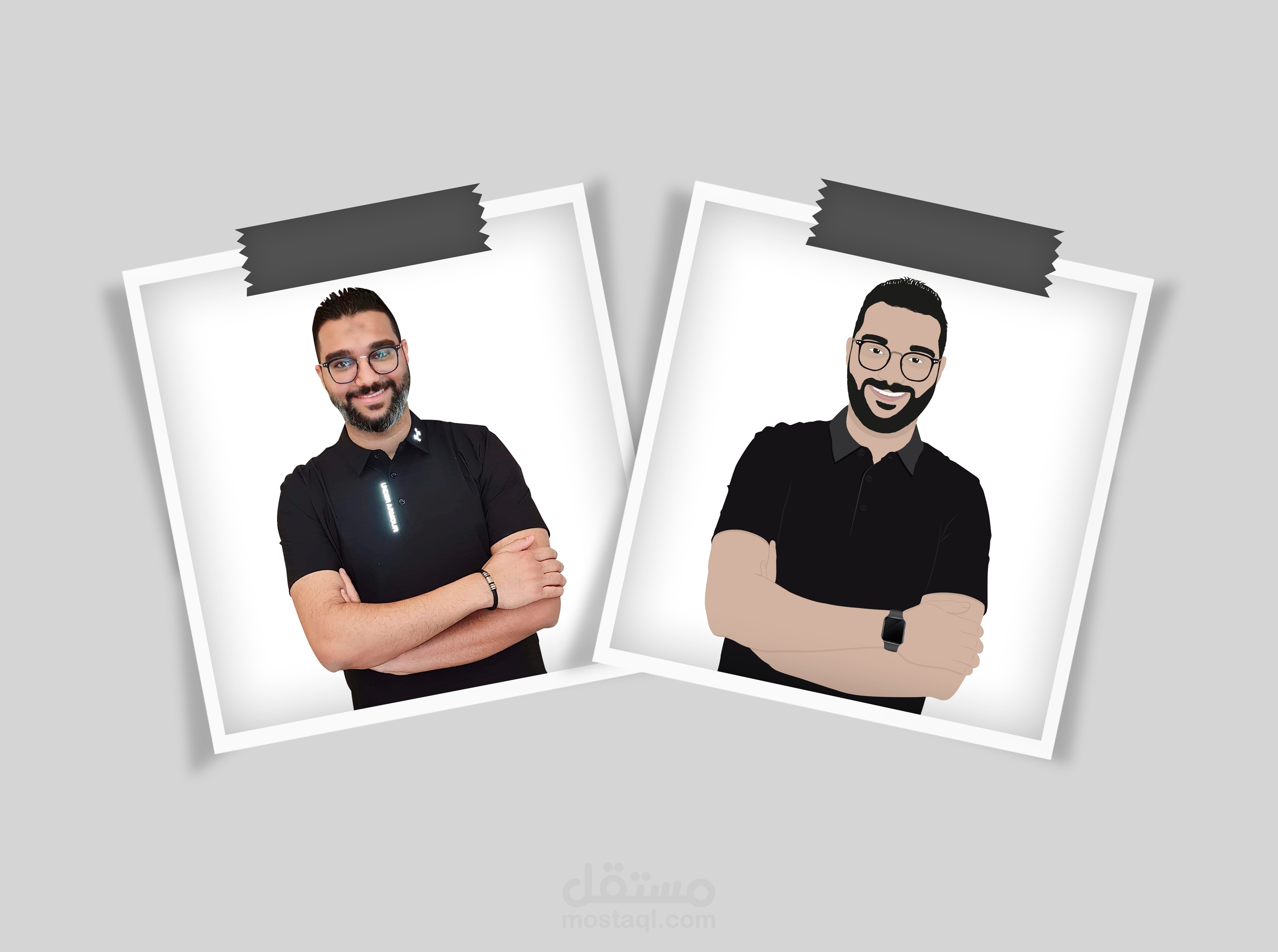 أعمالي في رسم الشخصيات الكرتونية من الصور الشخصية (Cartoon Characters from real Reference)