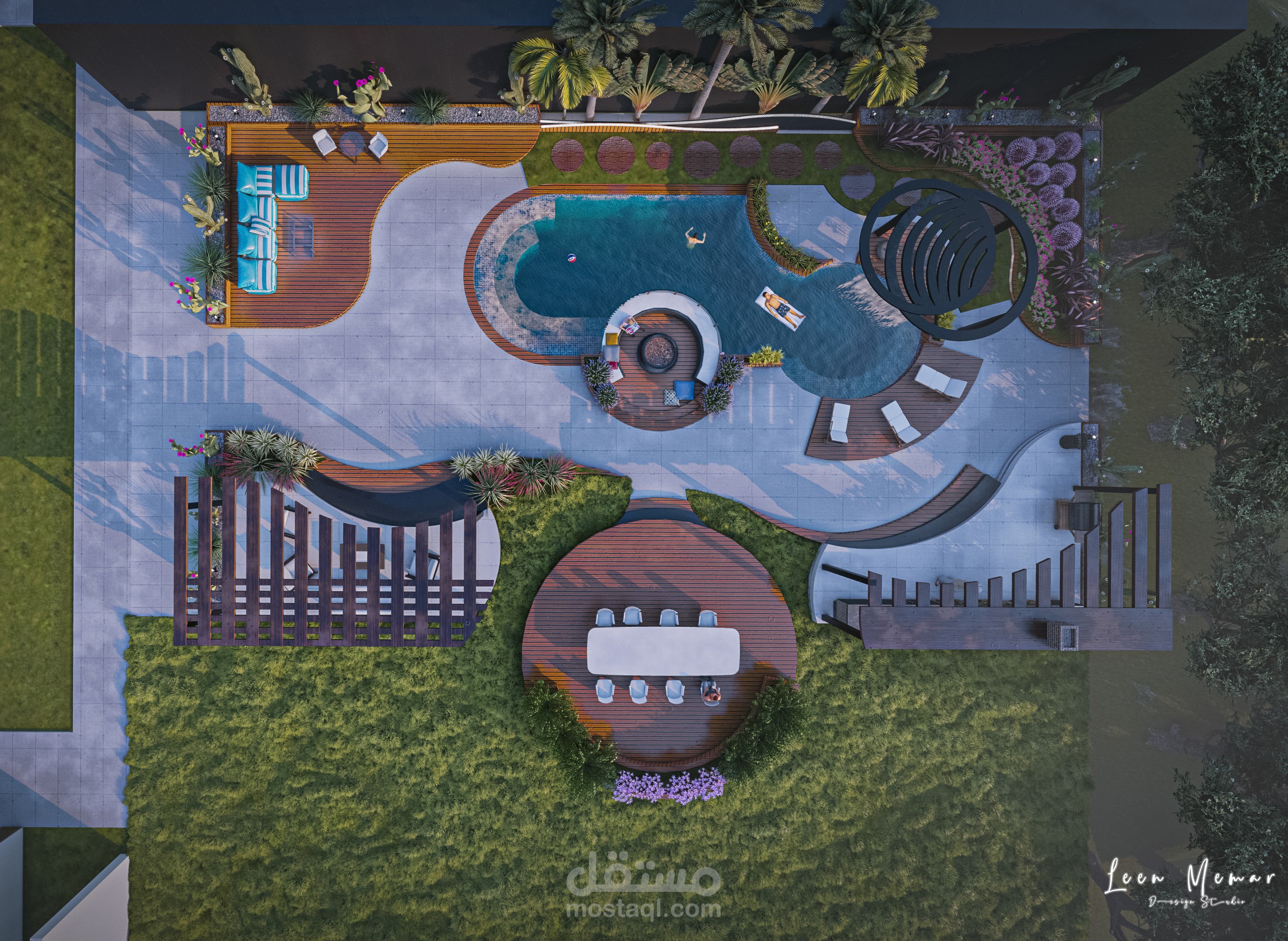 ■ تصميم حديقة داخلية لفيلا في سوريا | landscape of villa ■