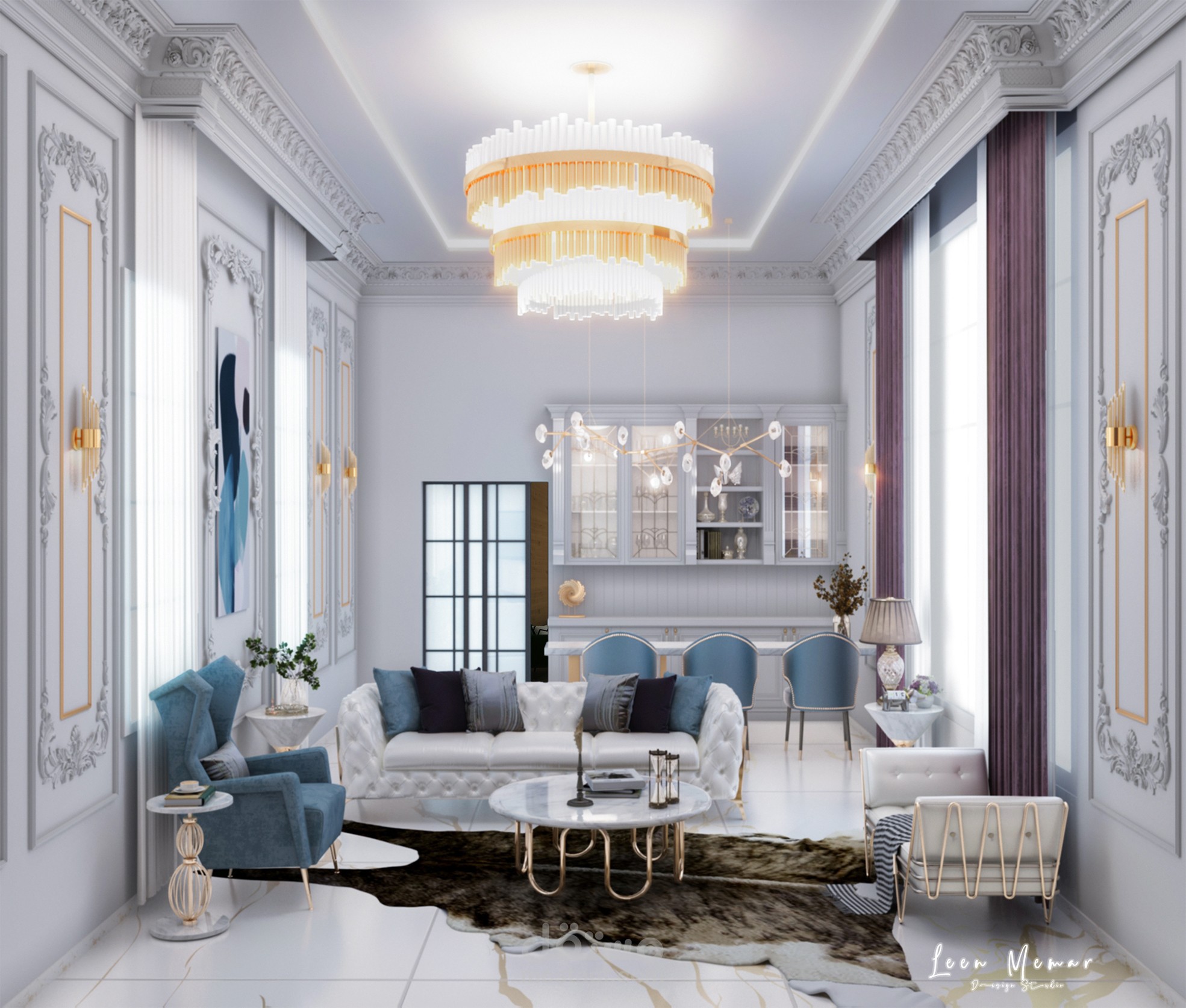 ■  غرفة معيشة في الامارات | neoclassic style  | living room ■