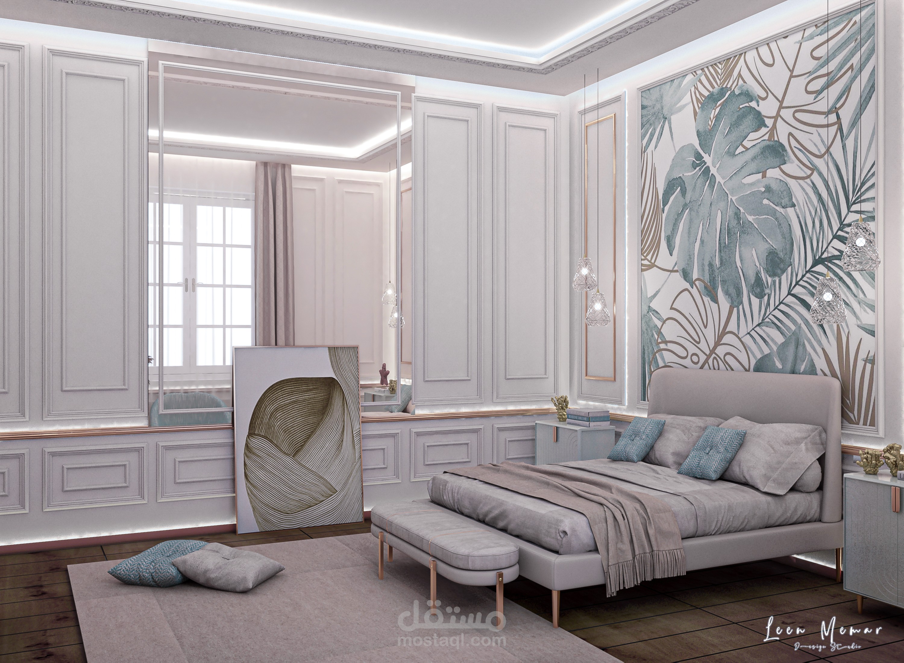 ■  تصميمي لغرفة نوم ماستر بستايل نيو كلاسيك |  interior design  | master bedroom ■