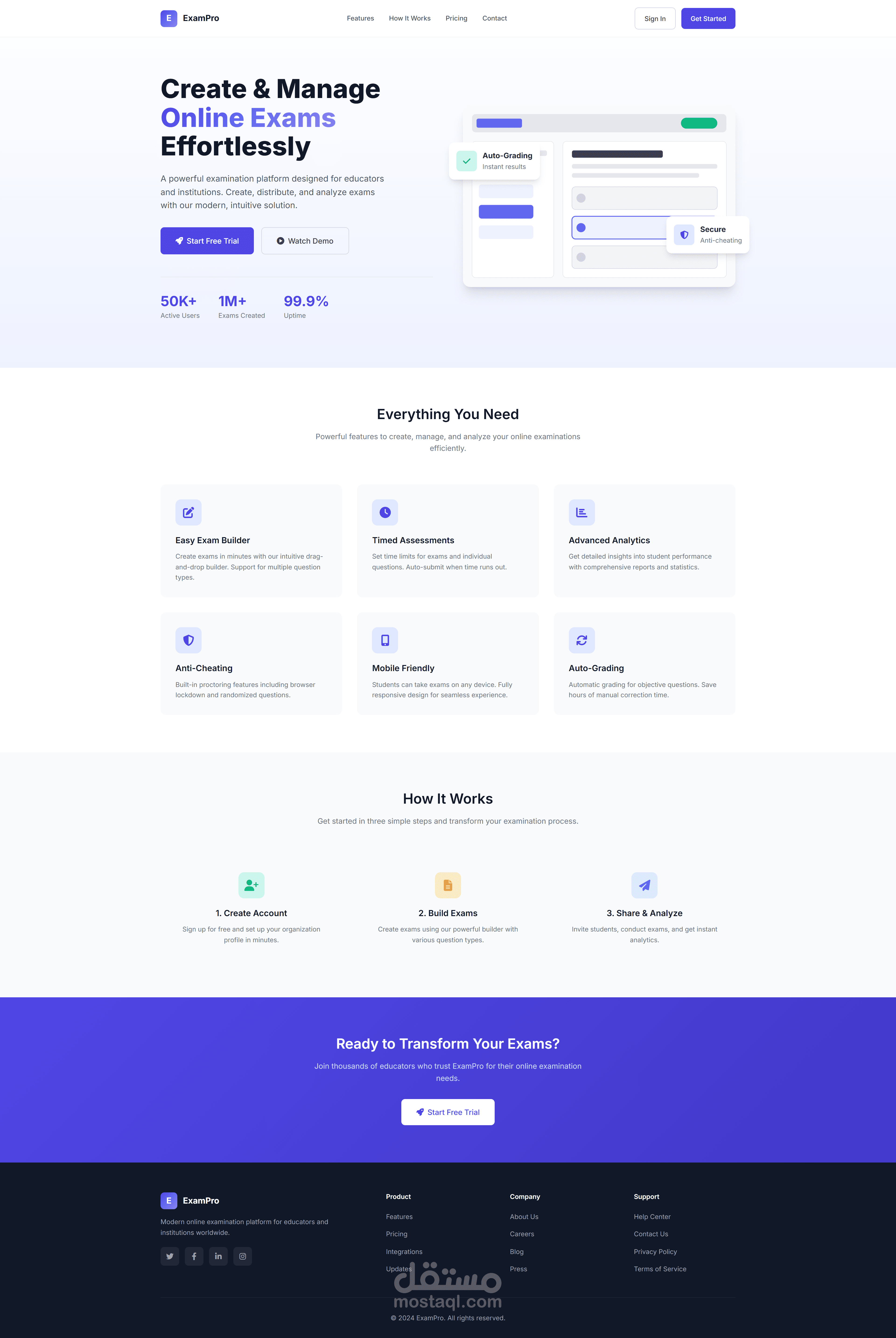 منصة اختبارات إلكترونية متكاملة باستخدام ASP.NET وBlazor
