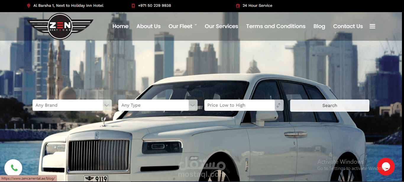 موقع Zen Car لتأجير السيارات