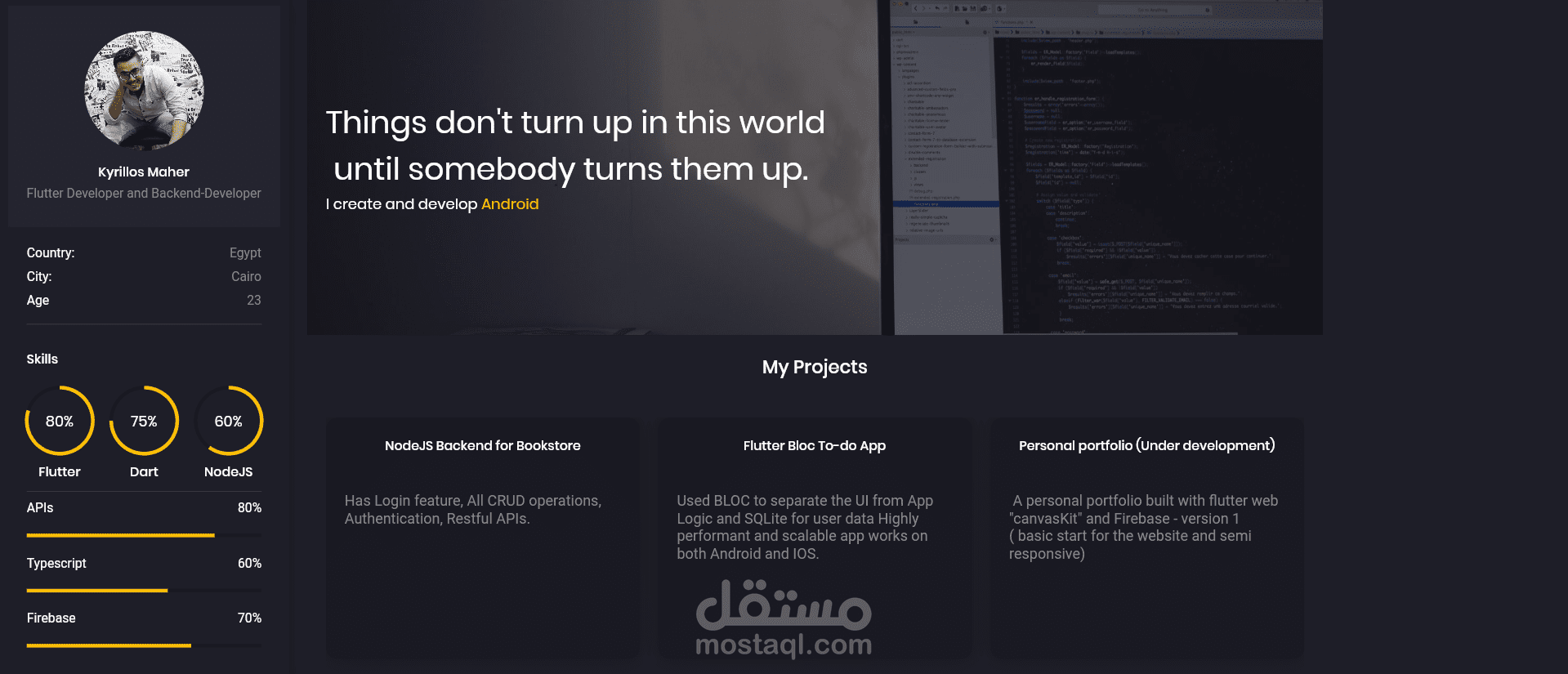 Flutter web portfolio