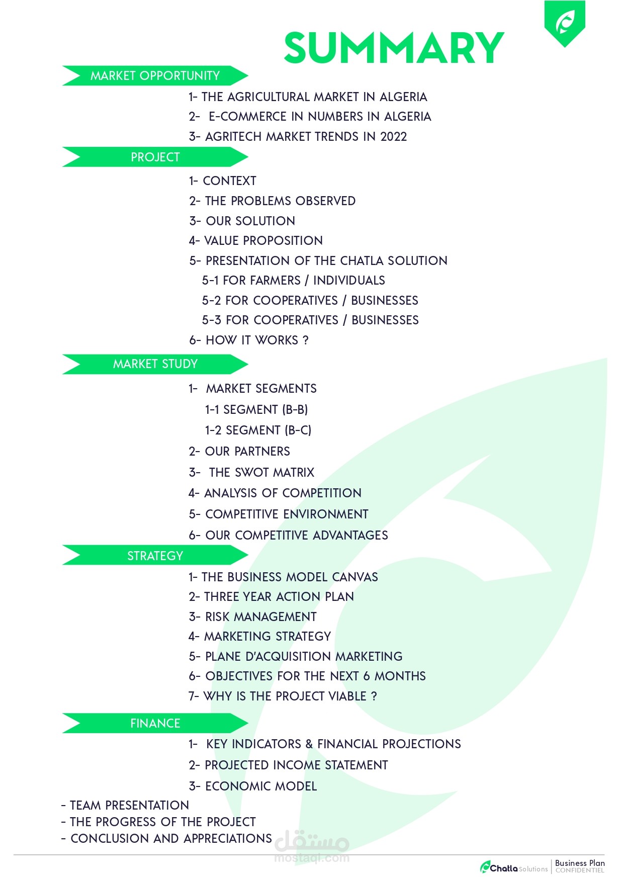 التكنولوجيا الزراعية في الجزائر مشروع business plan