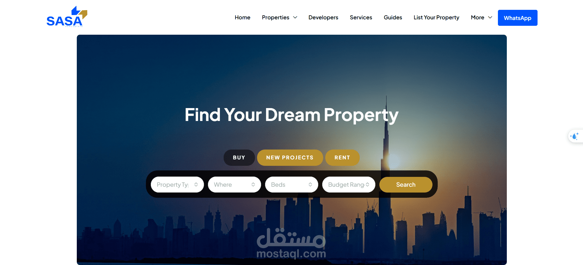 مشروع Sasa Real Estate - منصة عقارية متكاملة