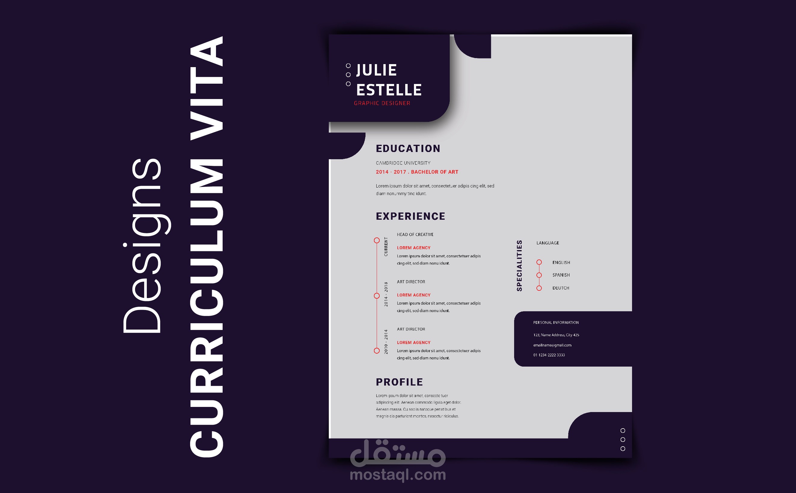 تصميم سيرة ذاتية احترافية