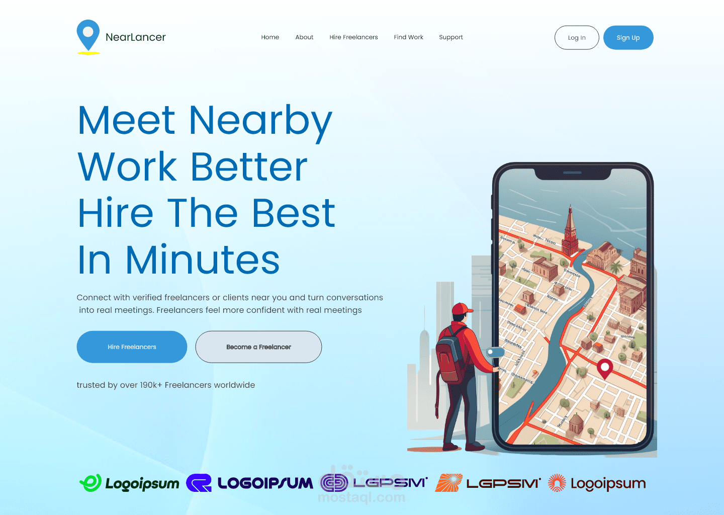 تصميم واجهة مستخدم لصفحة XD - Landing Page