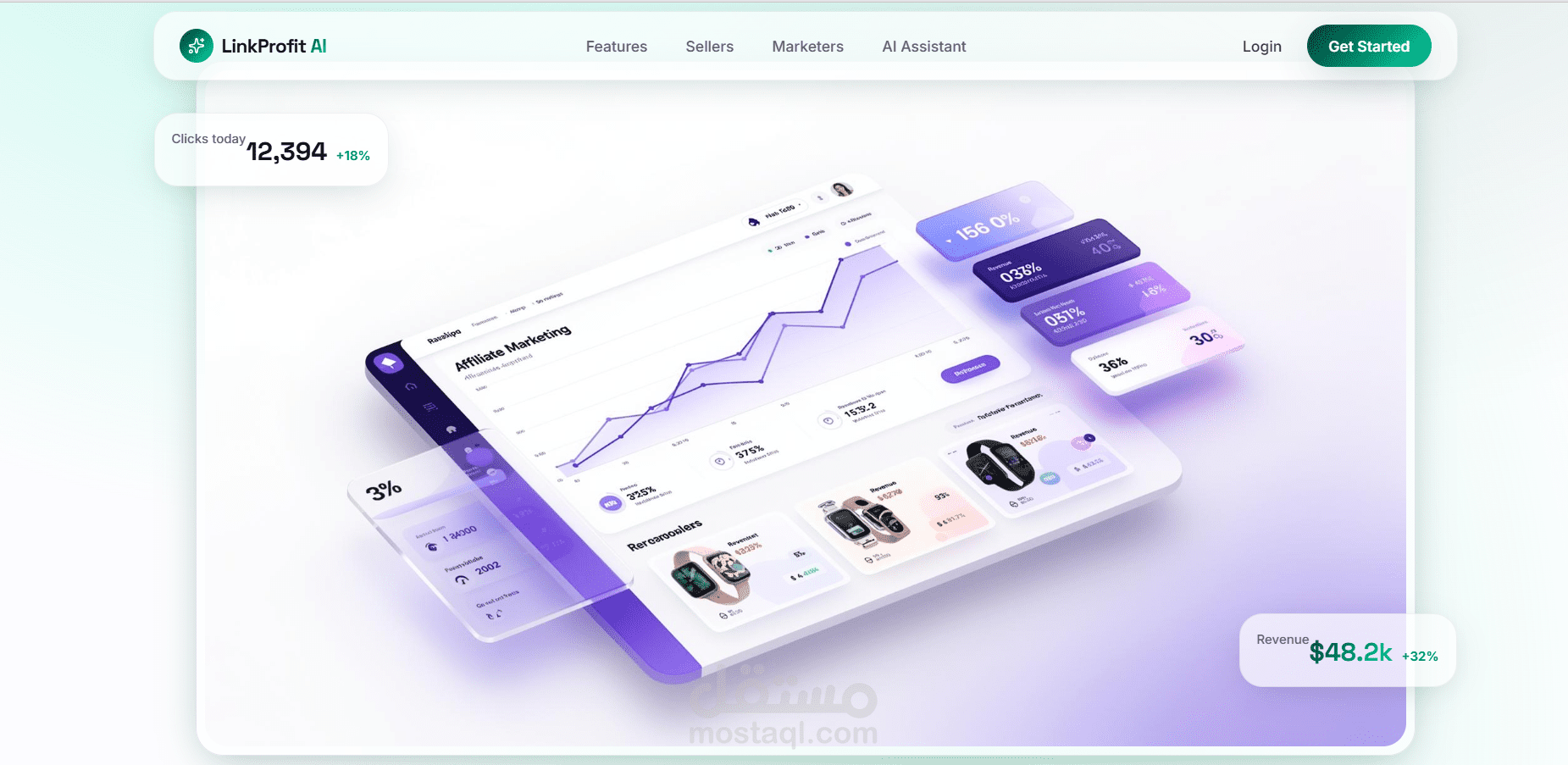 منصة LinkProfit AI للتسويق بالعمولة وإدارة الإحالات