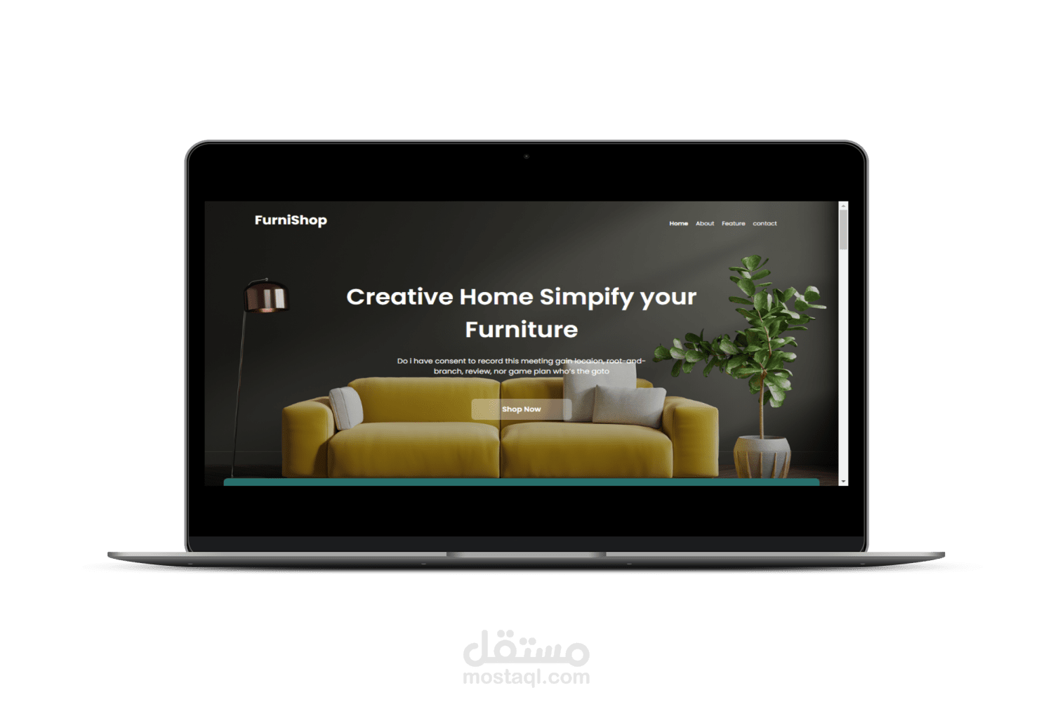 تطوير صفحة هبوط لموقع أثاثات