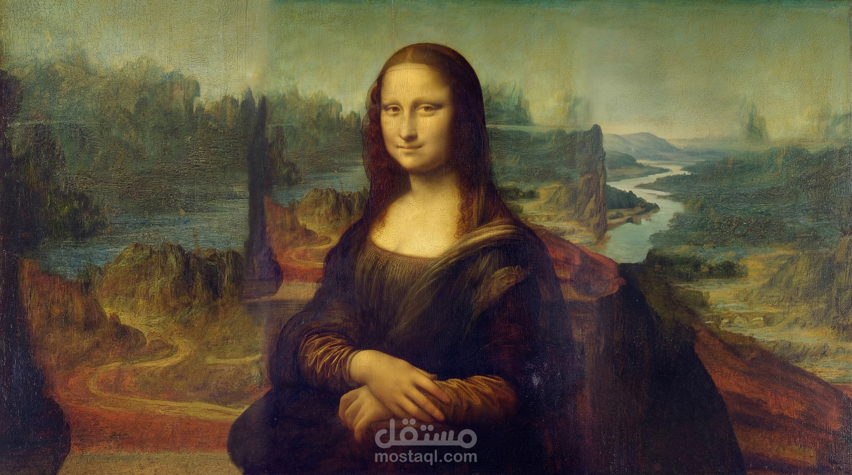 أيقونات عالمية - لوحة الموناليزا (جميع المشاهد AI)