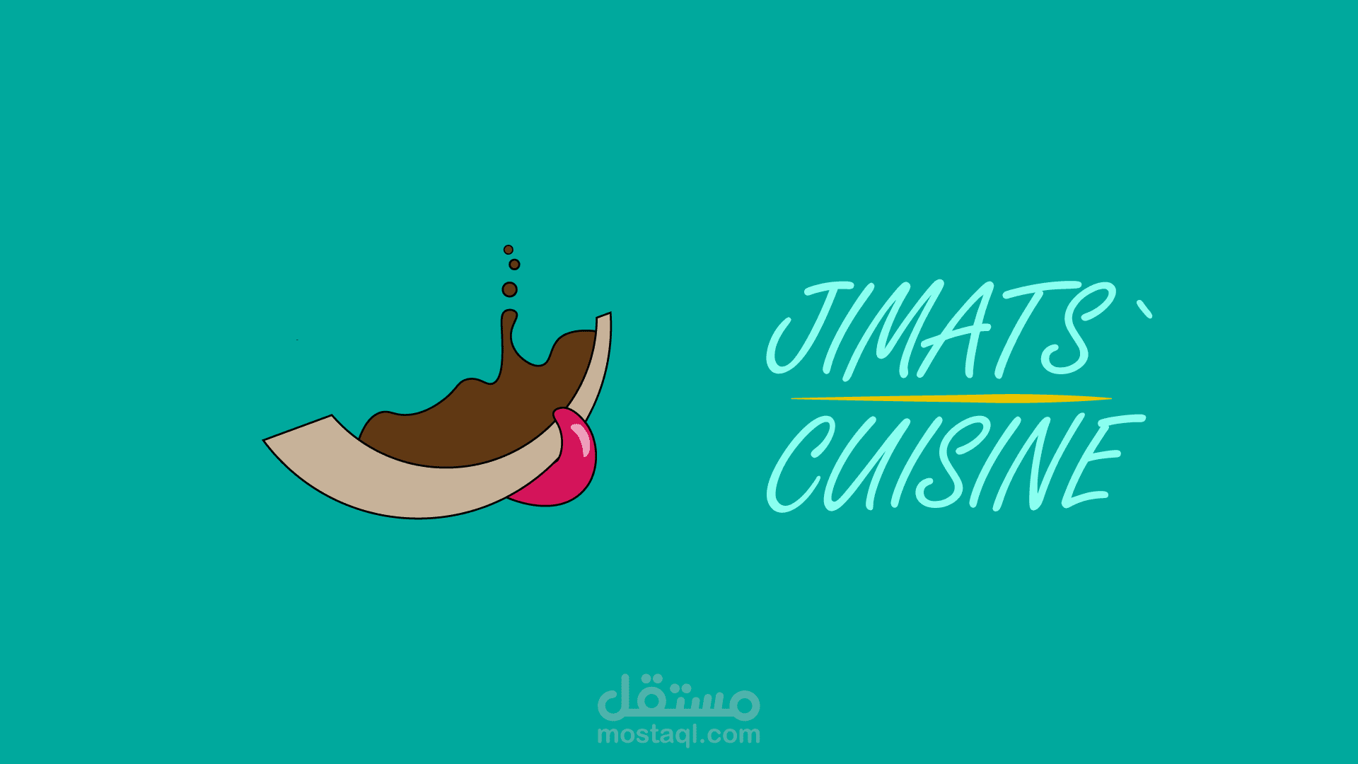 تصميم لشعار يعكس محل يعمل ويقدم حلويات ومشروبات بالشوكولاتة.