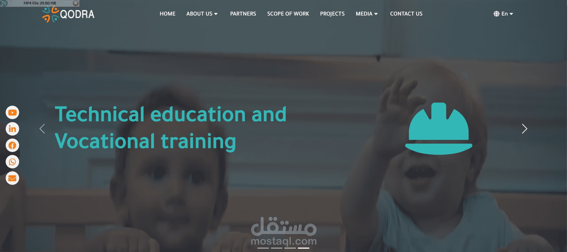 تصميم وتطوير موقع Qodra لخدمات المقاولات والحلول الهندسية