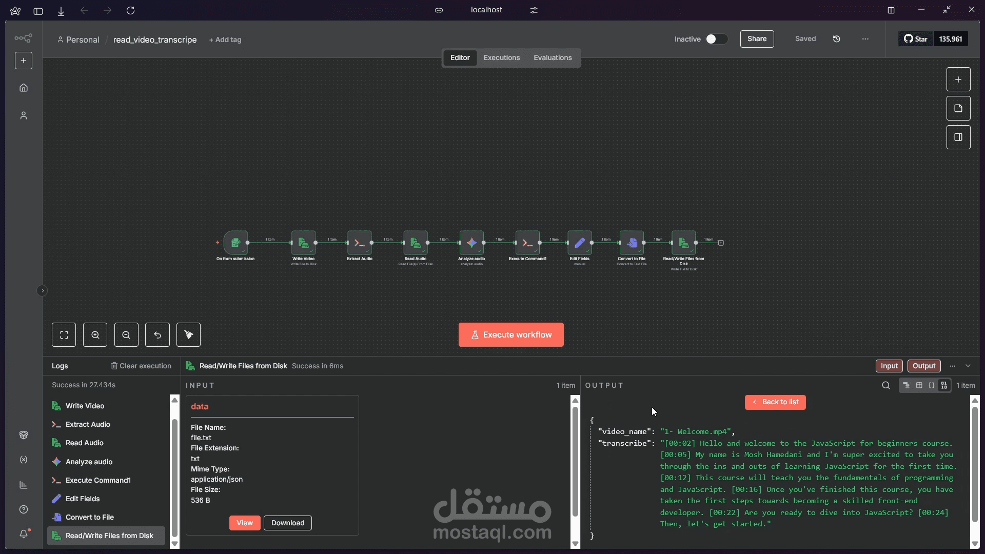 Automated Video-to-Text Transcription using n8n