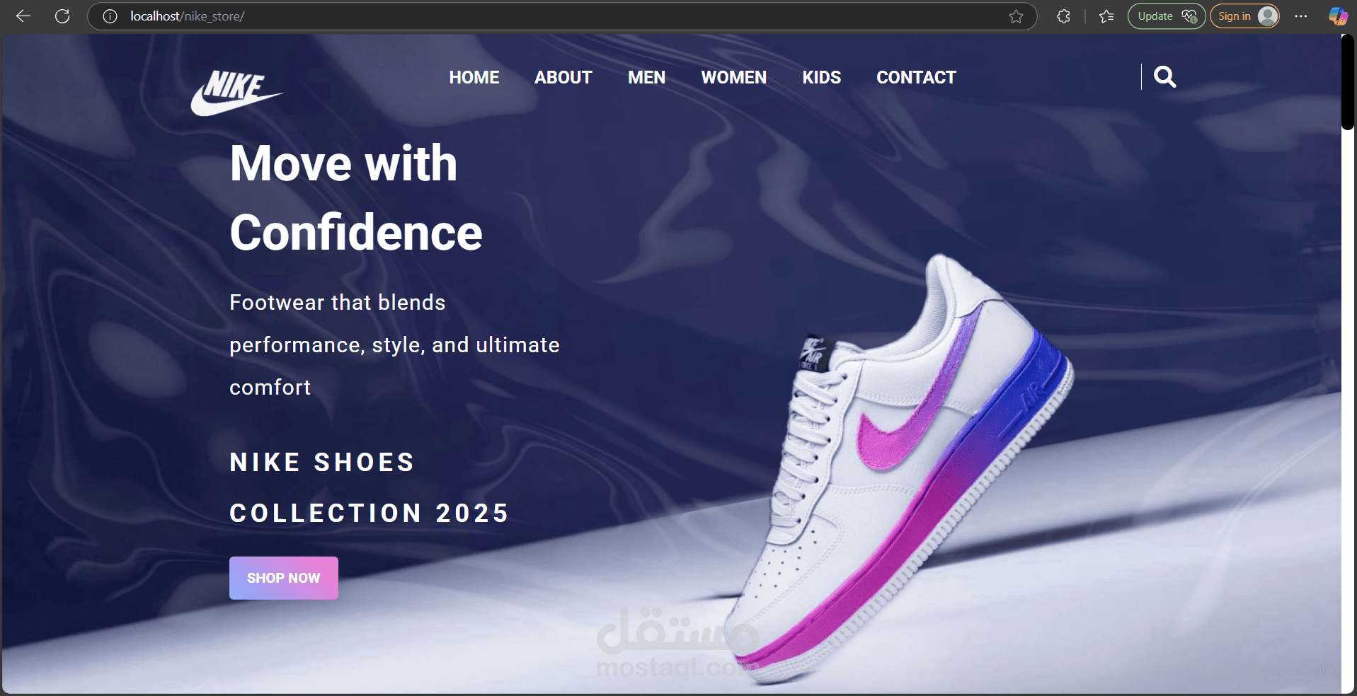 منصة تسوق إلكتروني لمنتجات شركه Nike