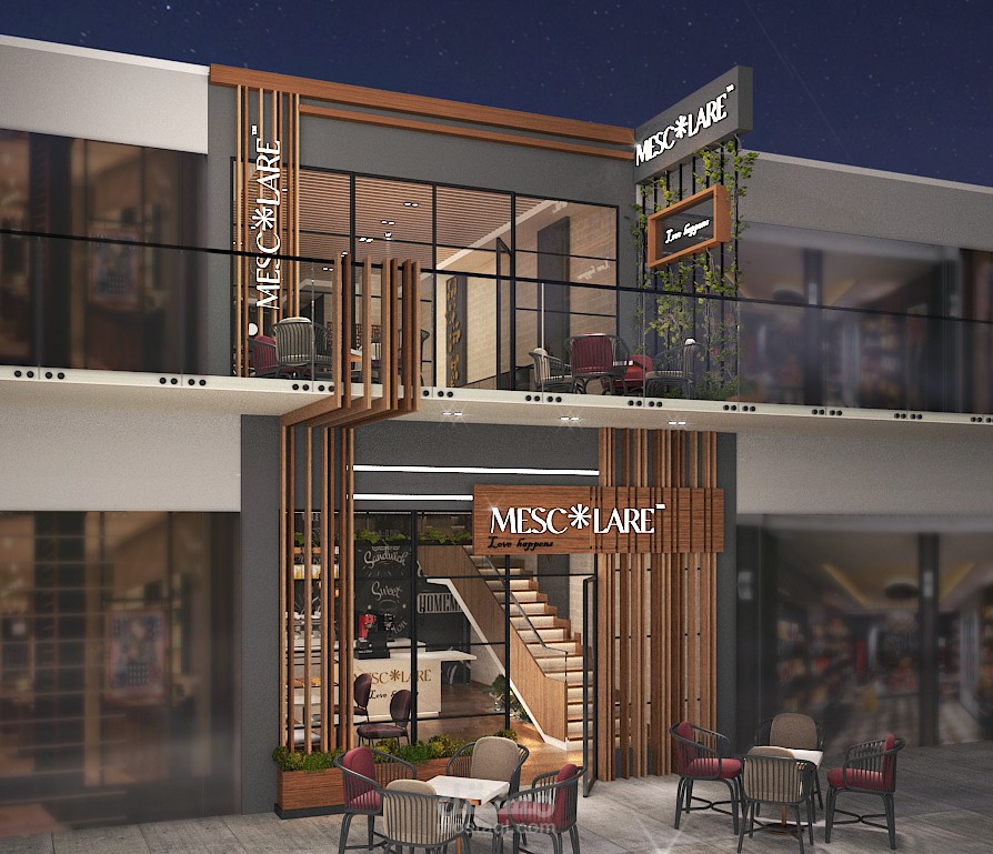 تصميم واجهه خارجيه ل كوفي شوب