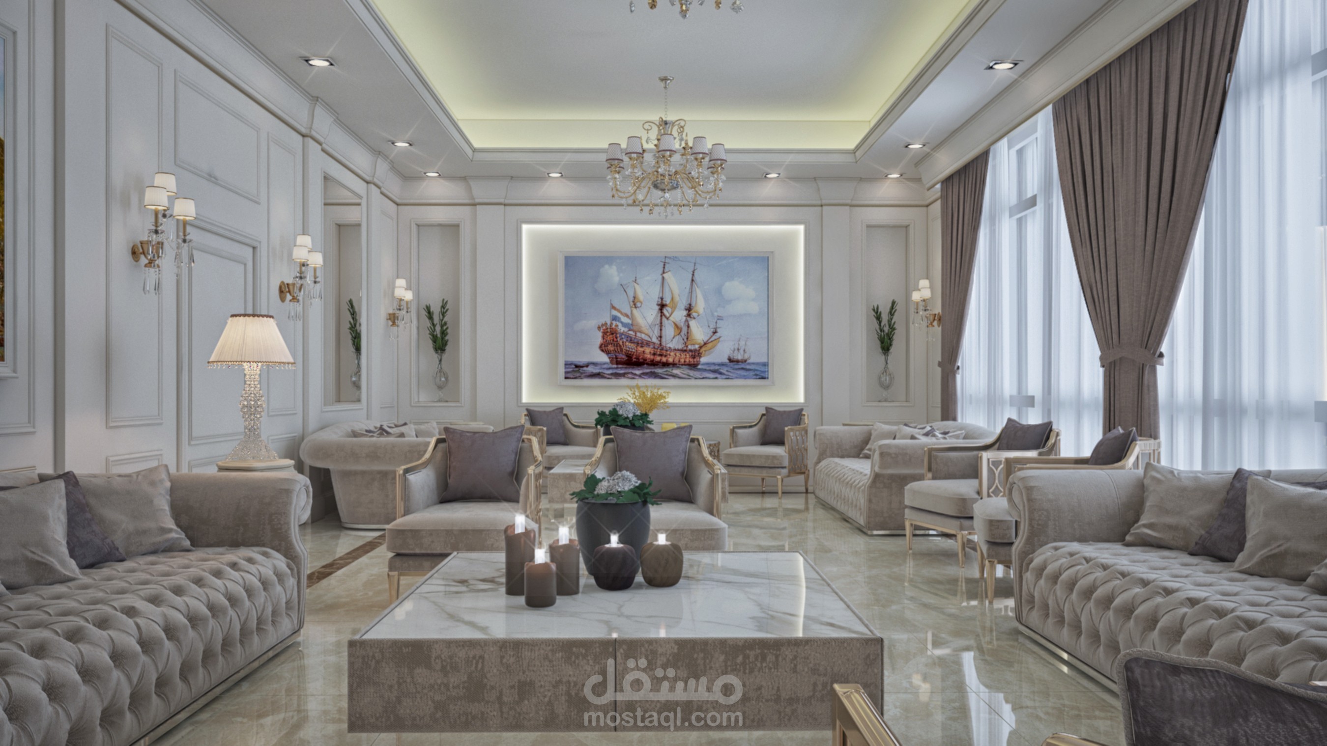 تصميم داخلى لمجلس