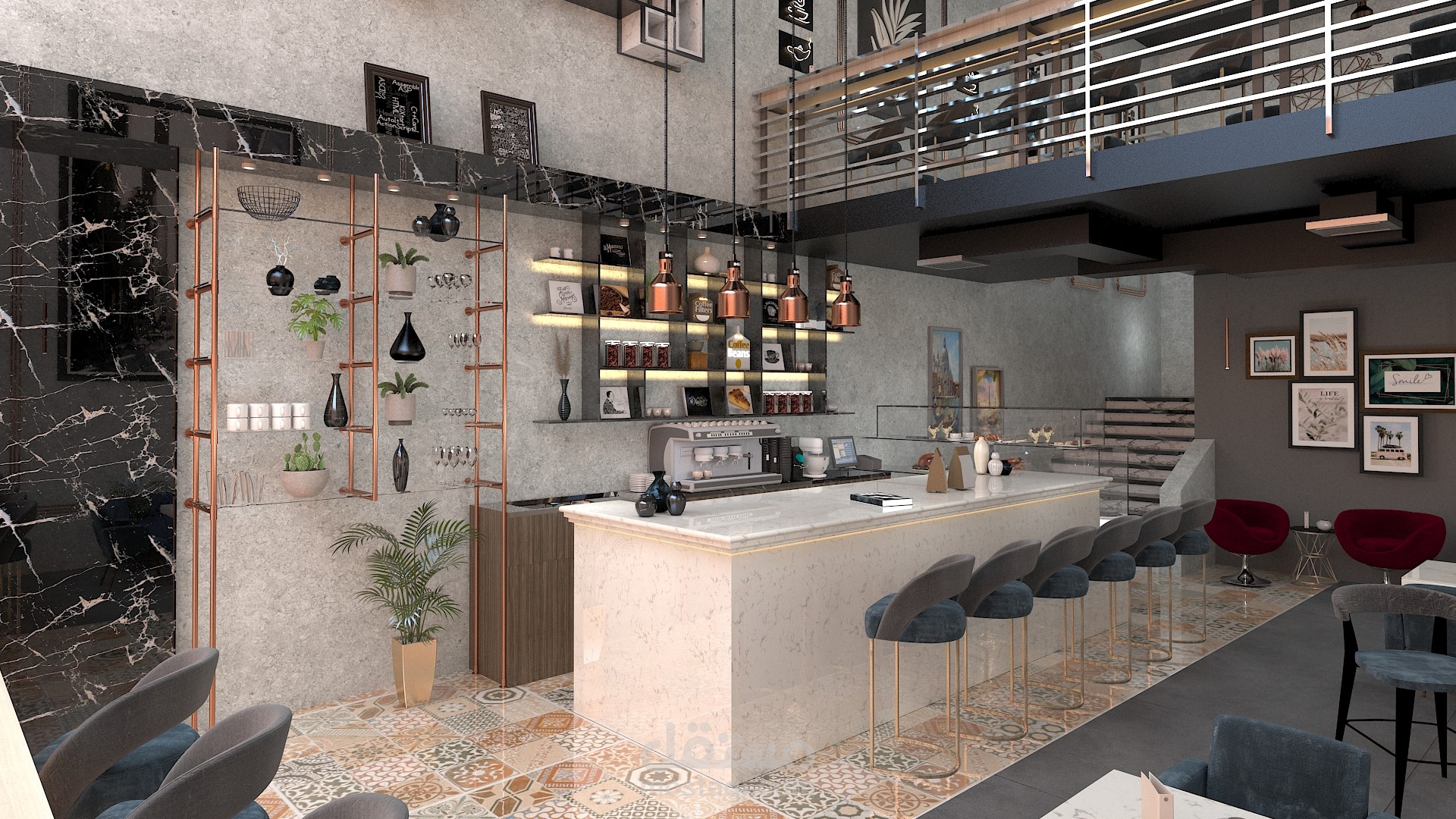 تصميم داخلى لكافييه