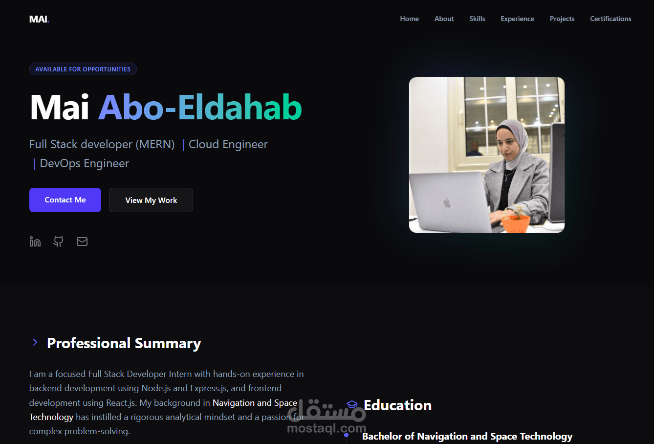 انشاء portfolio
