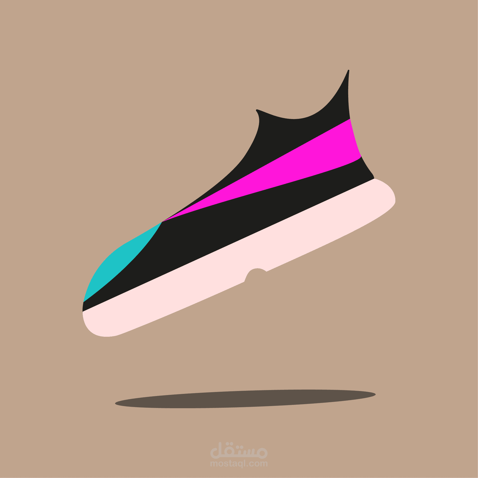 رسمه حذاء بالوان مفرحه ولطيفه