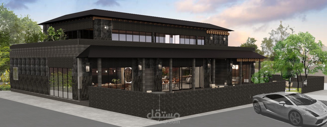 تصميم واجهة لمطعم