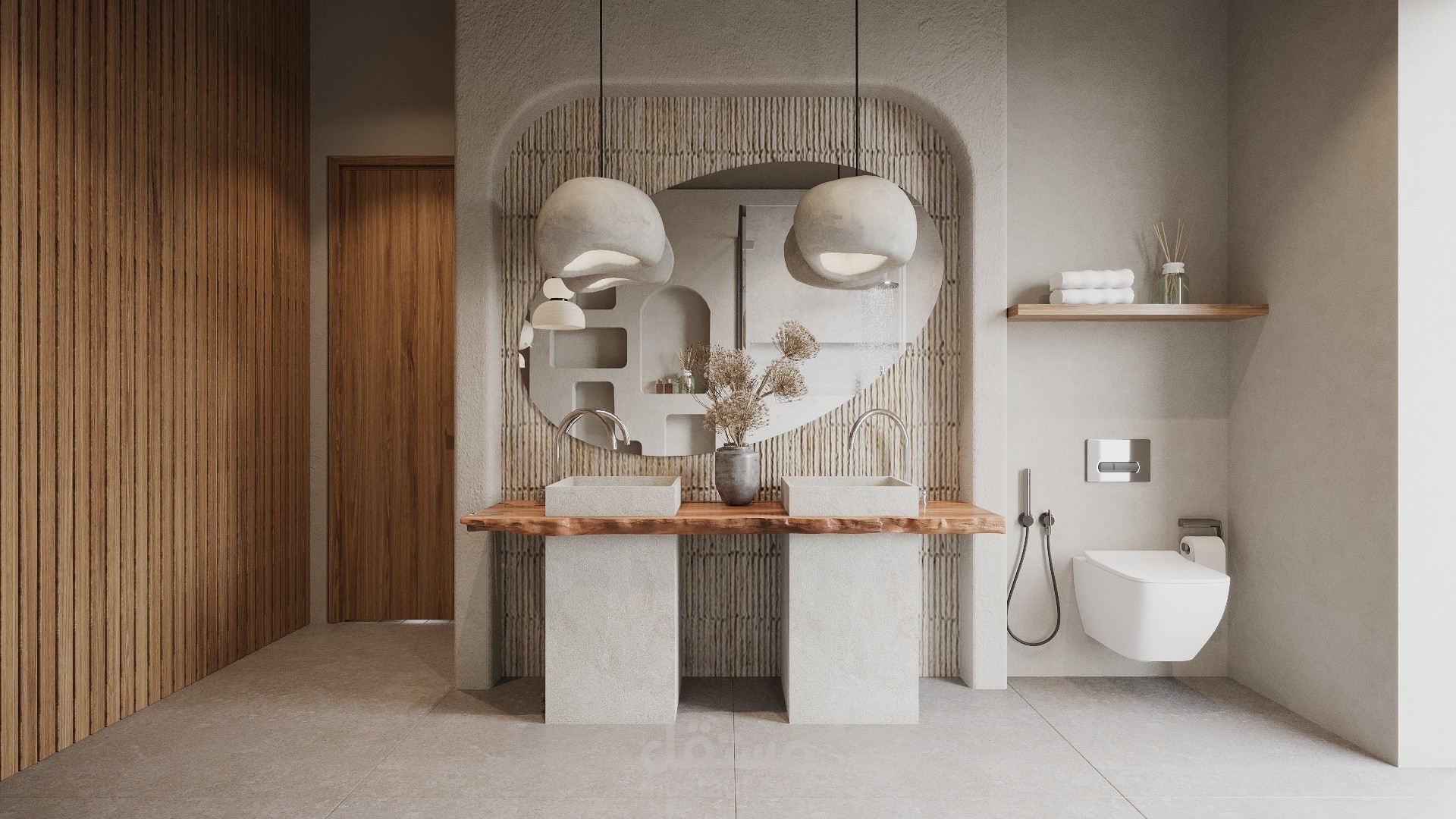 تصميم حمام ضمن فيلا في المملكة العربية السعودية