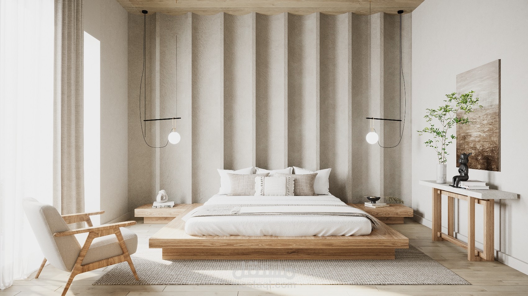 تصميم غرفة نوم  ضمن شاليه في السعودية