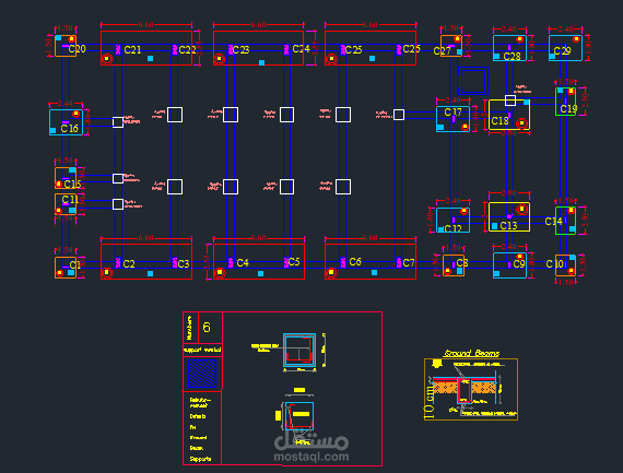 تصميم انشائي لصالة أفراح وفق الكود الأمريكي