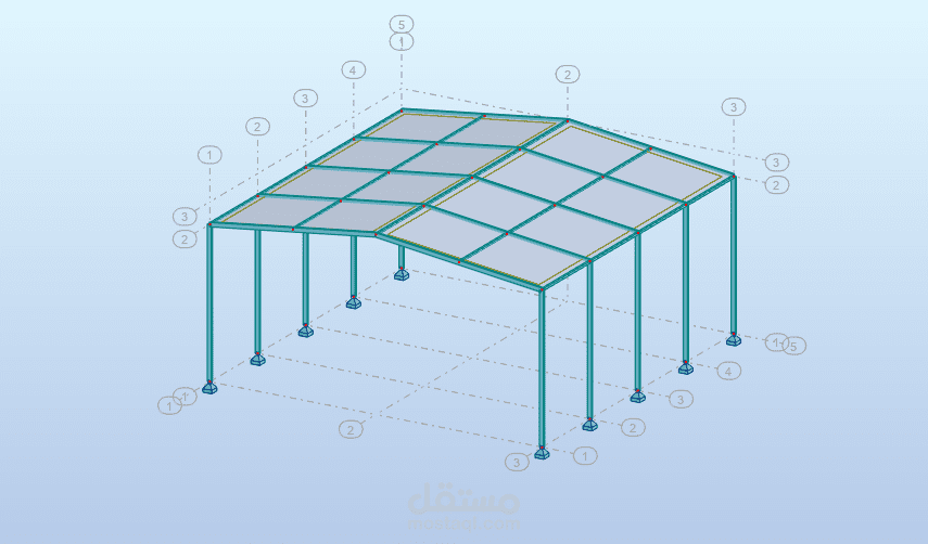 نمذجة 3D و تصميم انشائي لمستودع باستخدام برنامج الروبوت لأحد العملاء في السعودية