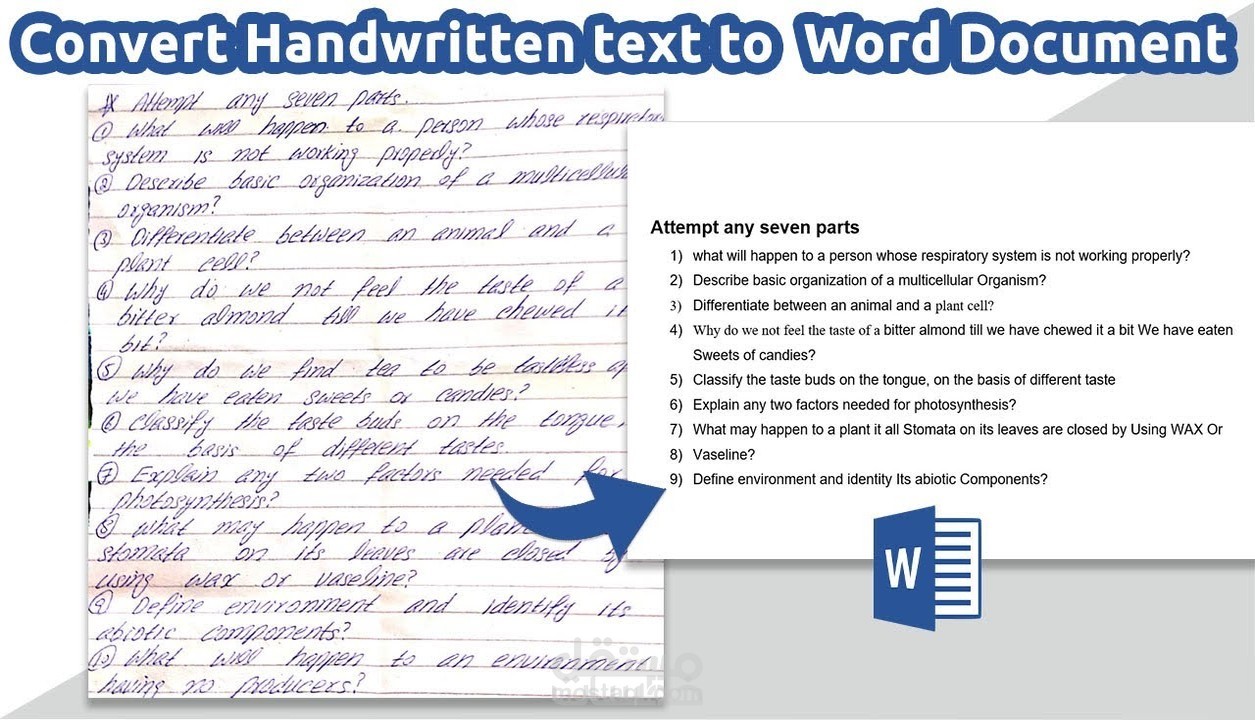 تحويل كتابة من خط اليد اوفيديو الى word او pdf