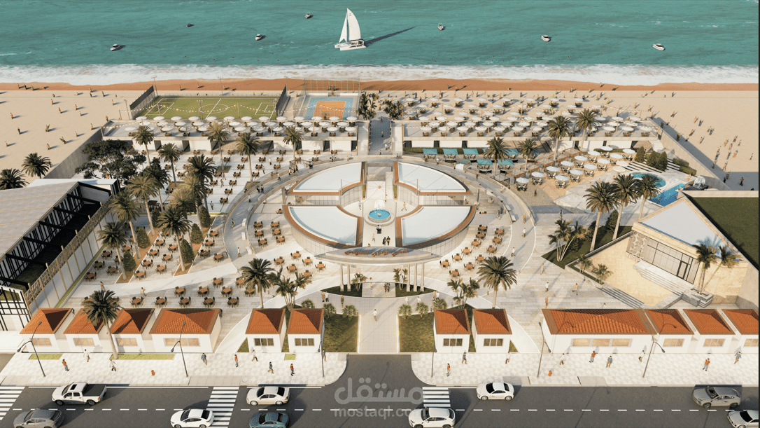 تصميم واشراف واعداد جدول كميات ودراسة احمال اعمال الكهرباء لمنتجع النادي البحري بغزة