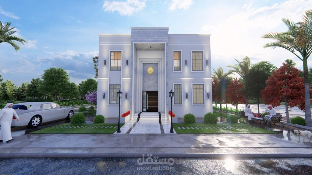 تصميم فيلا سكنية على طراز (نيو كلاسيك) في دولة قطر.