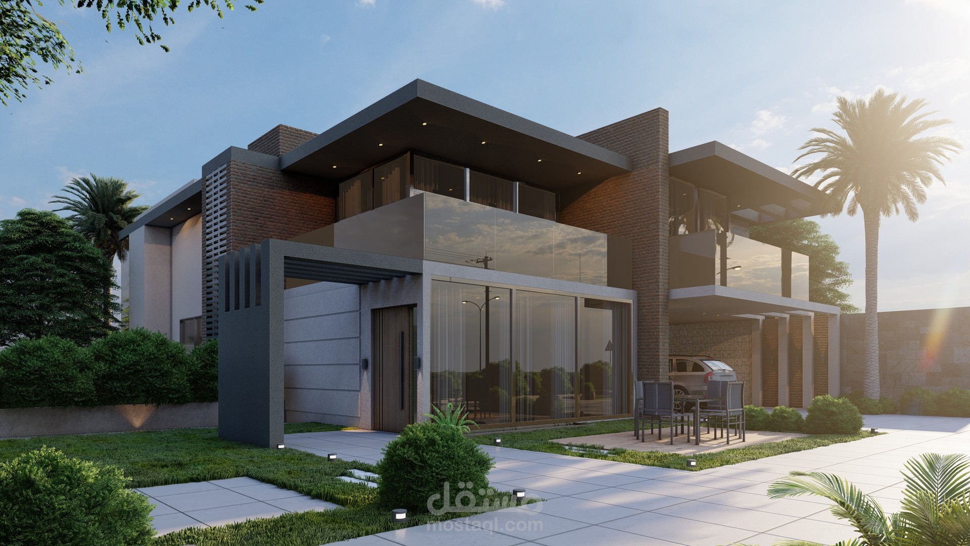 تصميم فيلا سكنية على الطراز الحديث