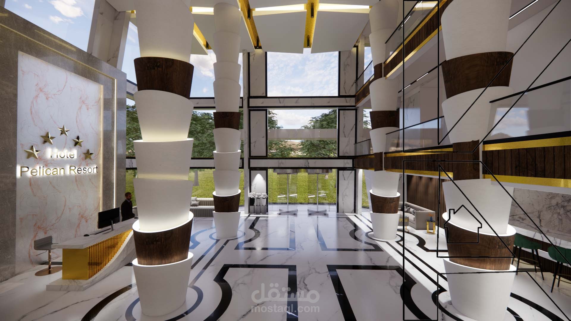 التصميم الداخلي لفندق