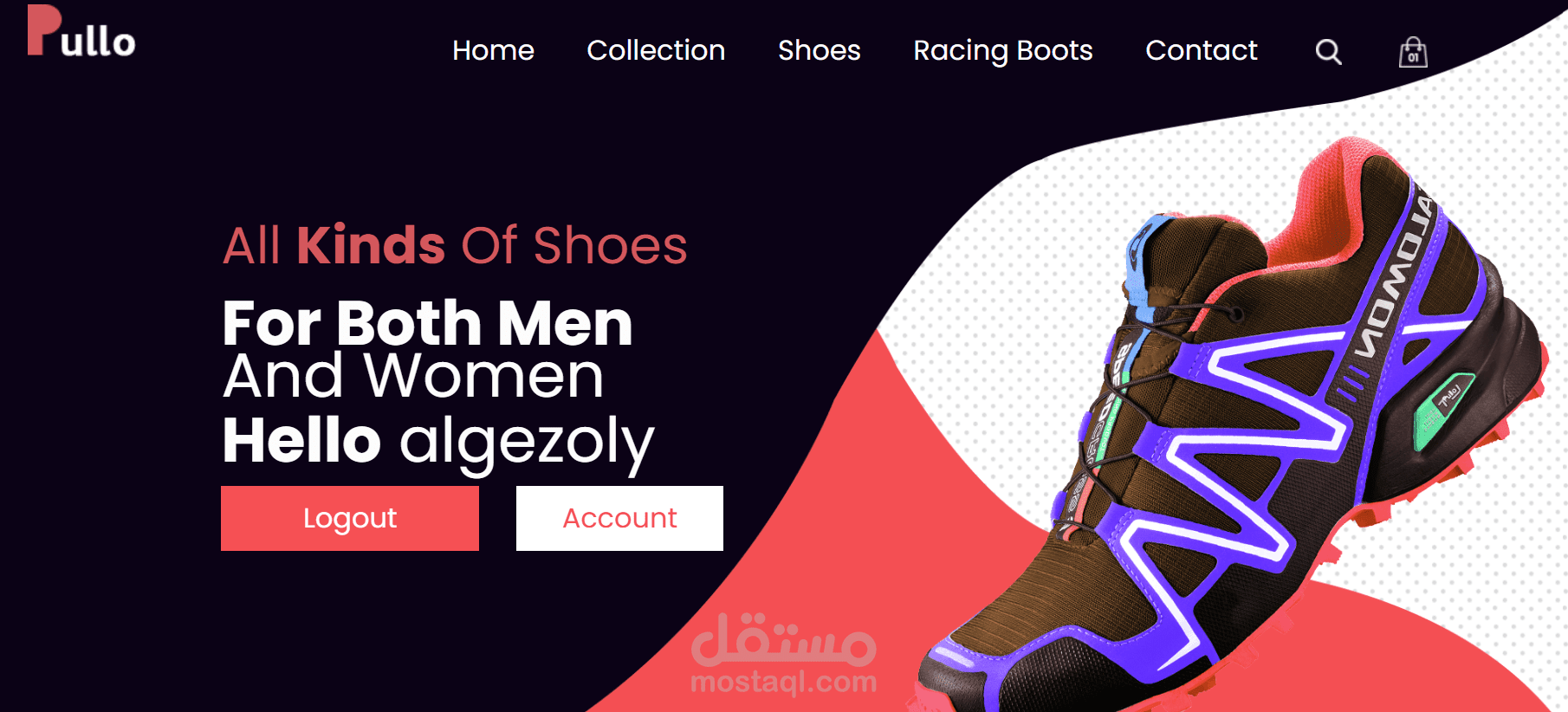Pullo shoes E-commerce website