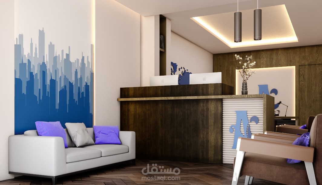 تصميم داخلي لوكالة سفريات