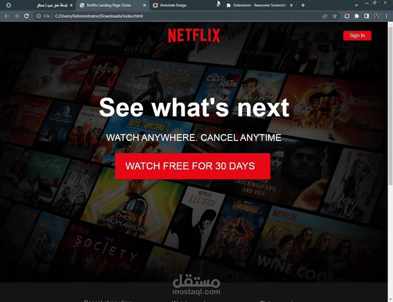 Netflix Clone - Responsive And Inteactive