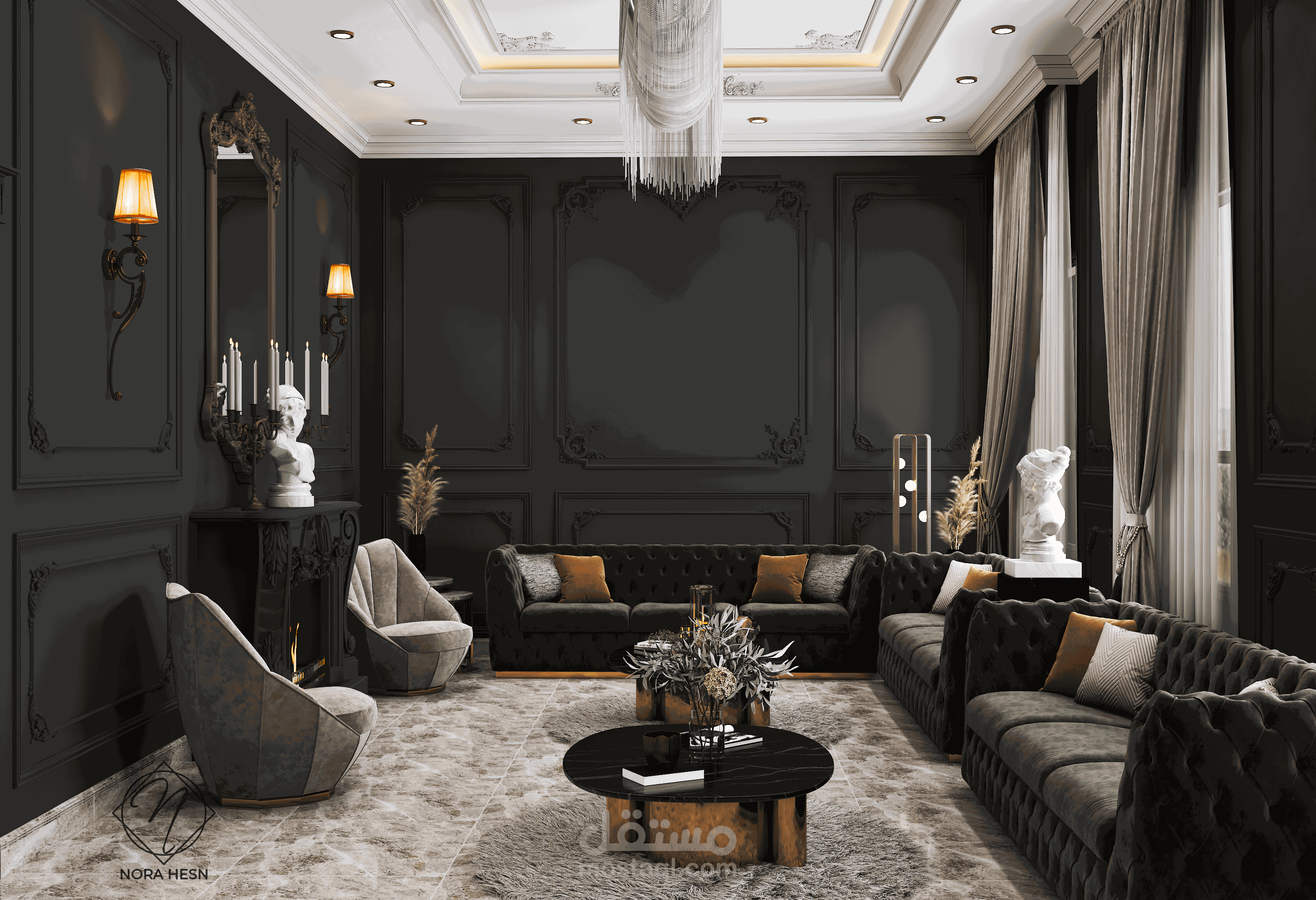 Classic living room design in KSA