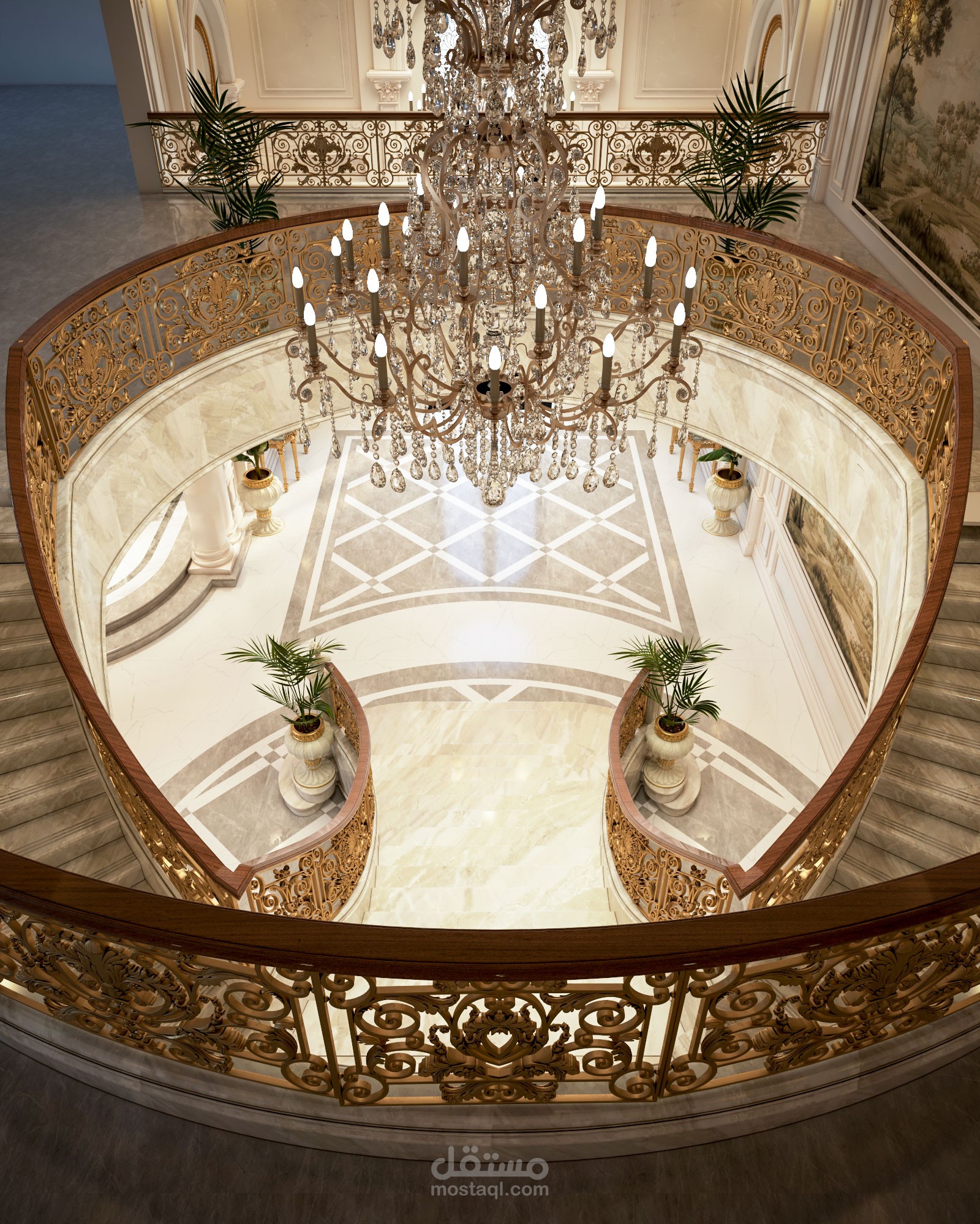 Classic Main Entrance with Family  Living in KSA