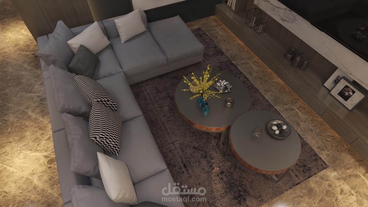 Modern Living , Dining and Kitchen In Egypt