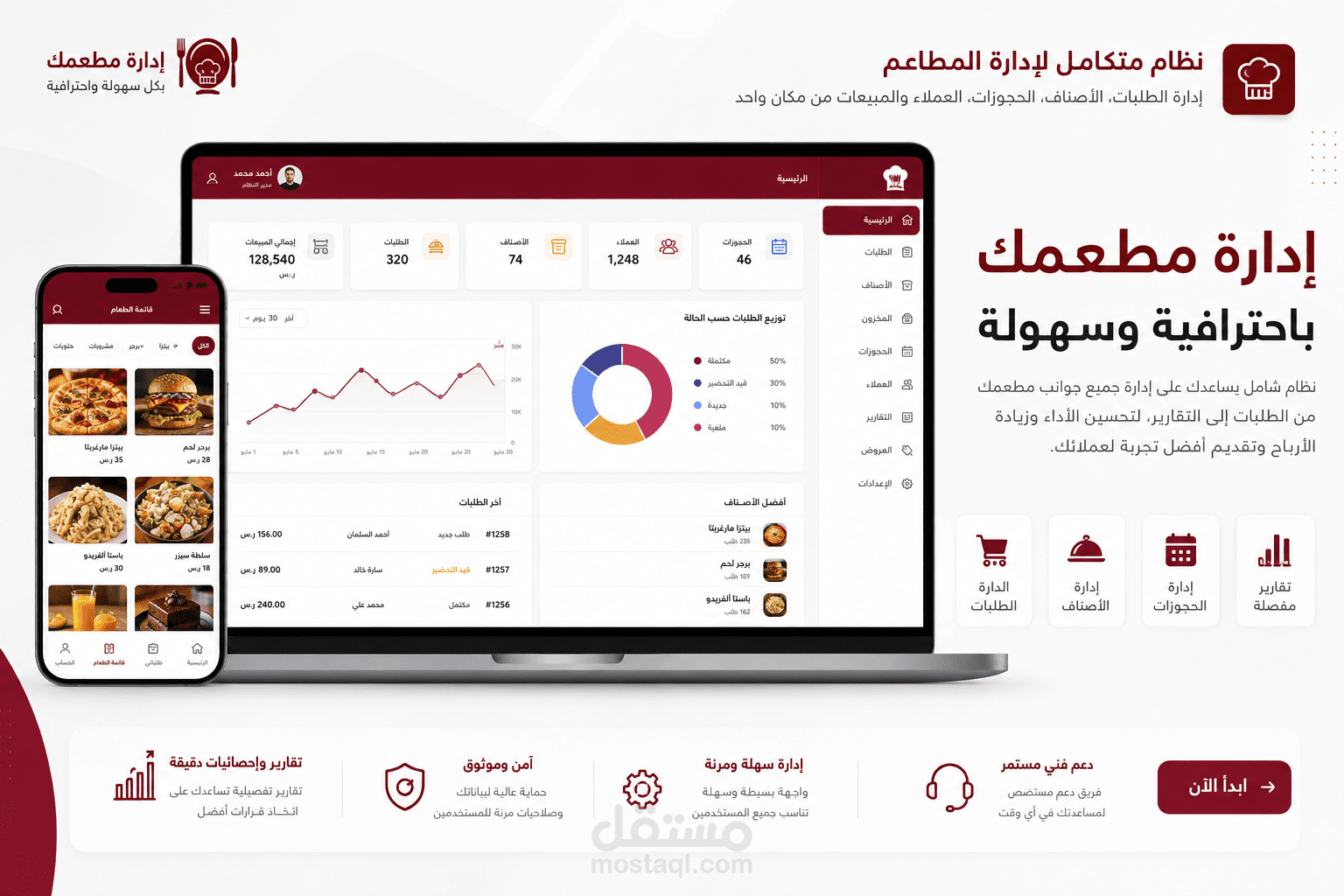 نظام إدارة مطعم متكامل (Restaurant Management System)