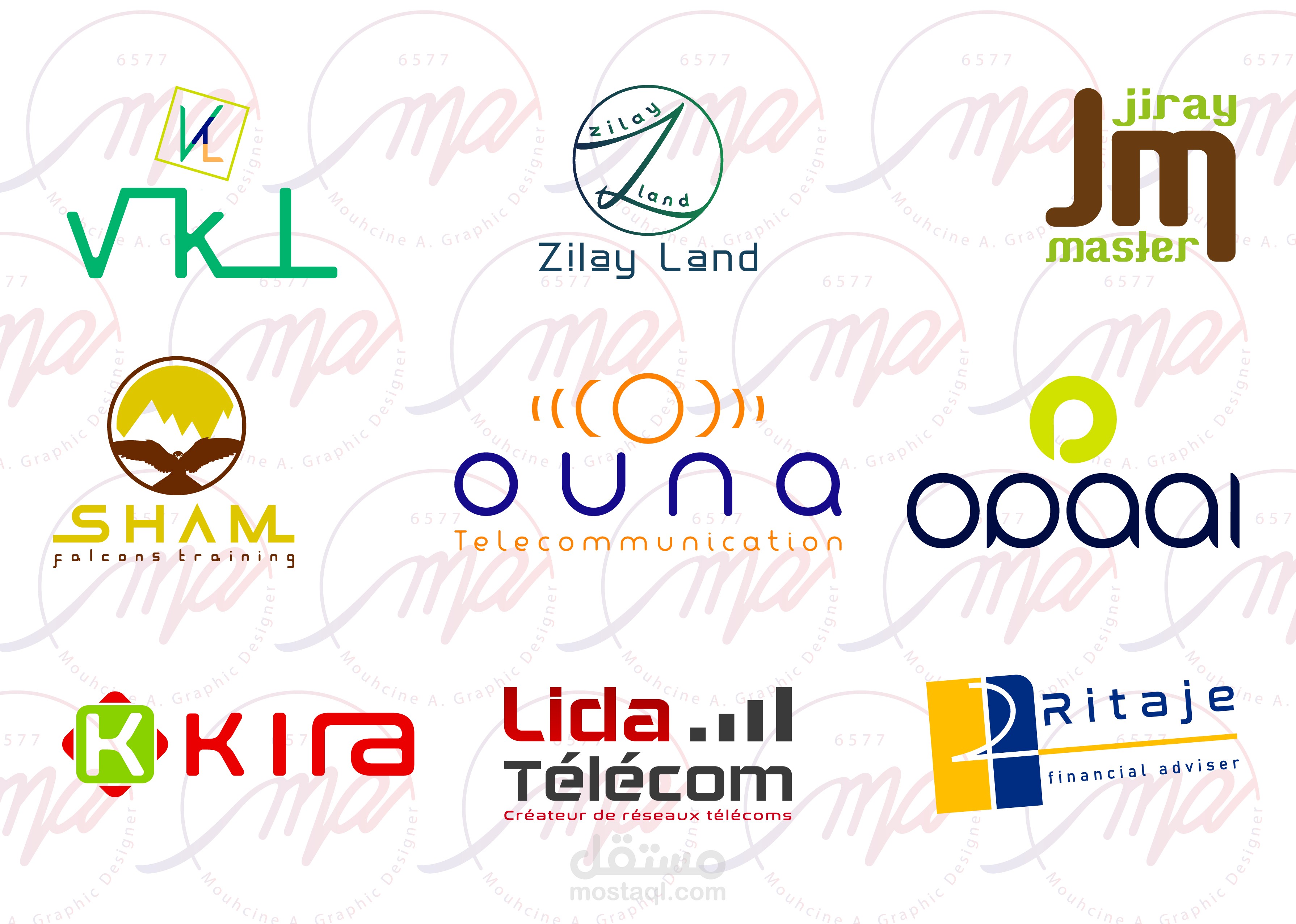 مجموعة من الشعارات قمت بتصميمها