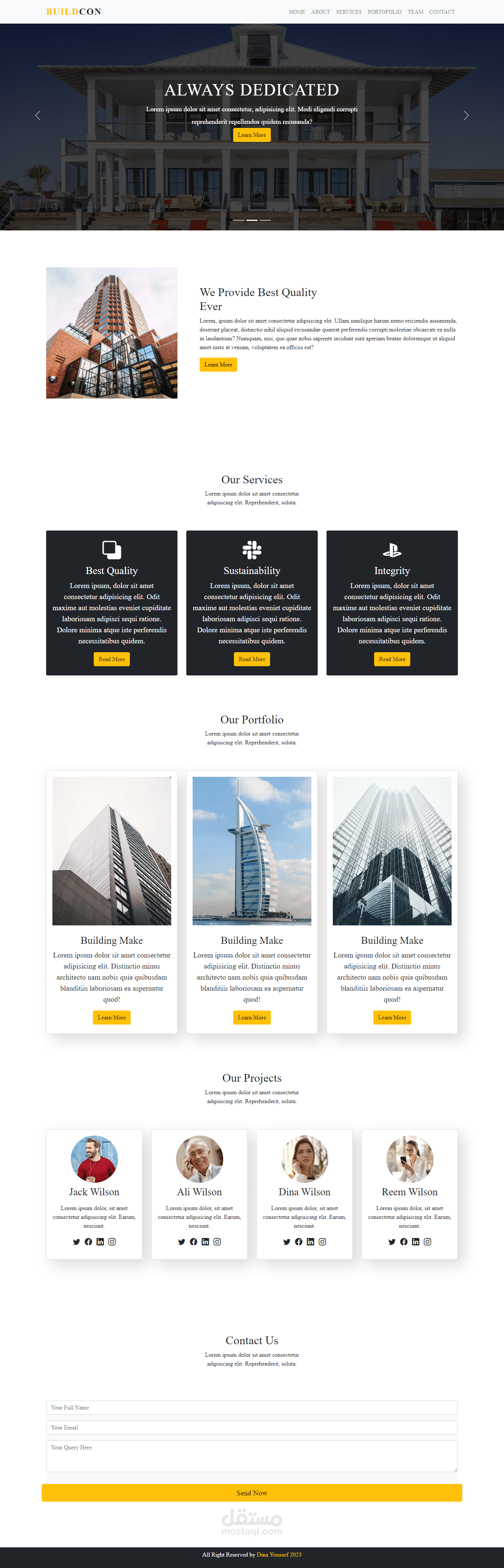 برمجة صفحة هبوط Landing Page