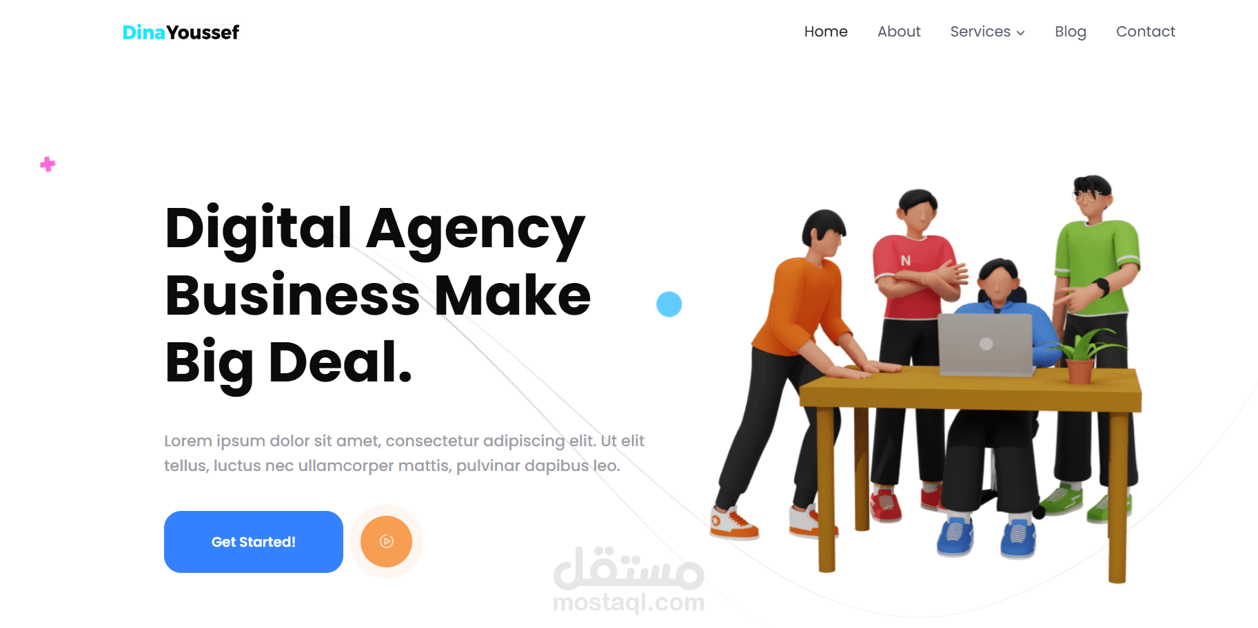 تصميم وبرمجة موقع الكتروني لوكالة ابداعية Creative Agency