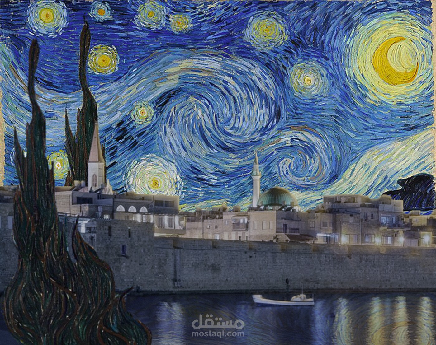 The Starry Night Of Acre-Palestine