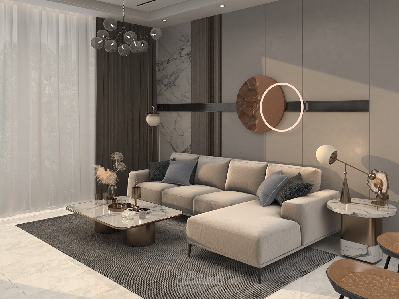 تصميم داخلي لشقة بالمملكة العربية السعودية