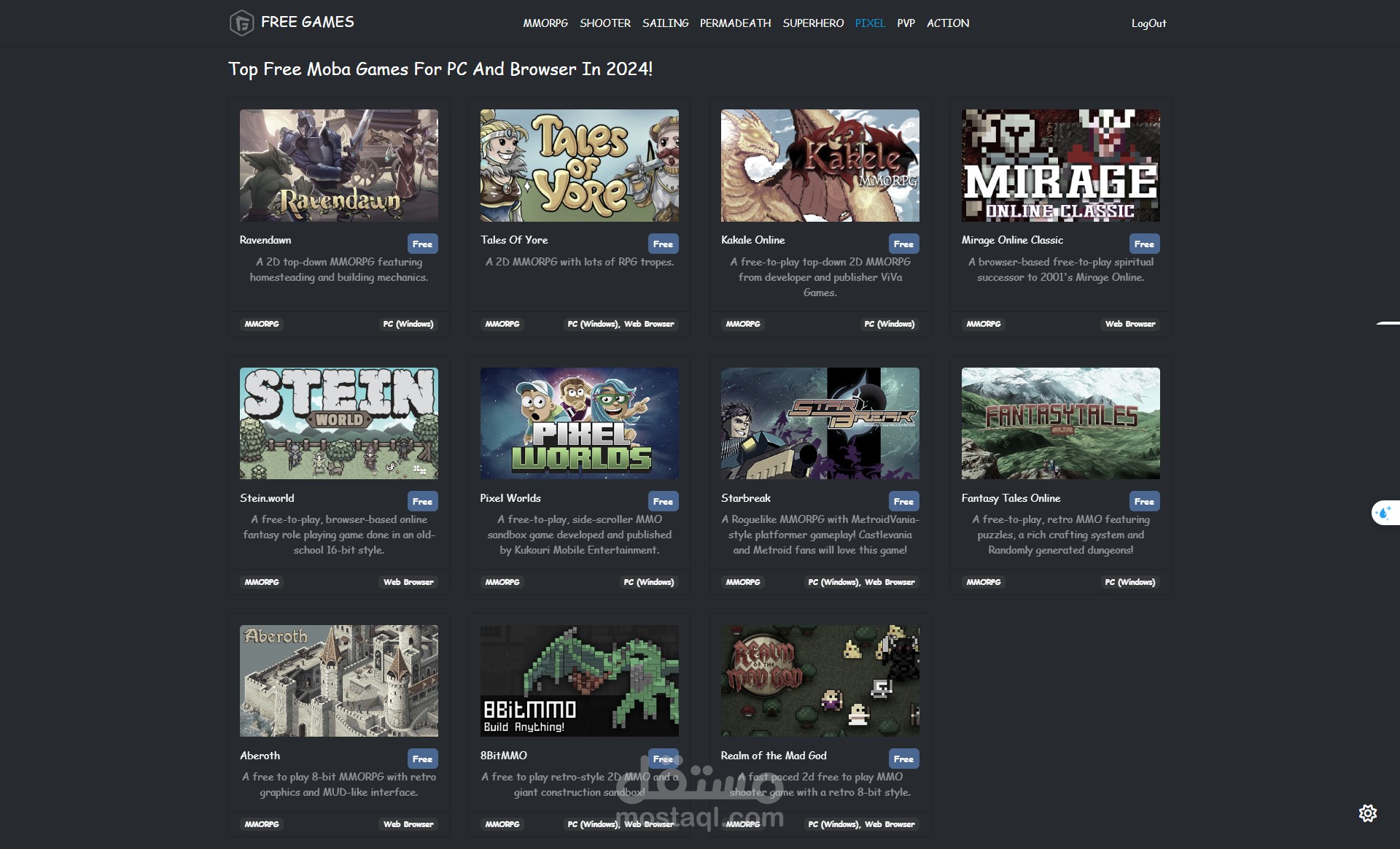 Free-Games موقع لعرض الالعاب