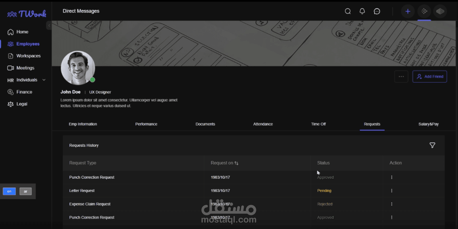 TWORK | منصة للإدارة الداخليه
