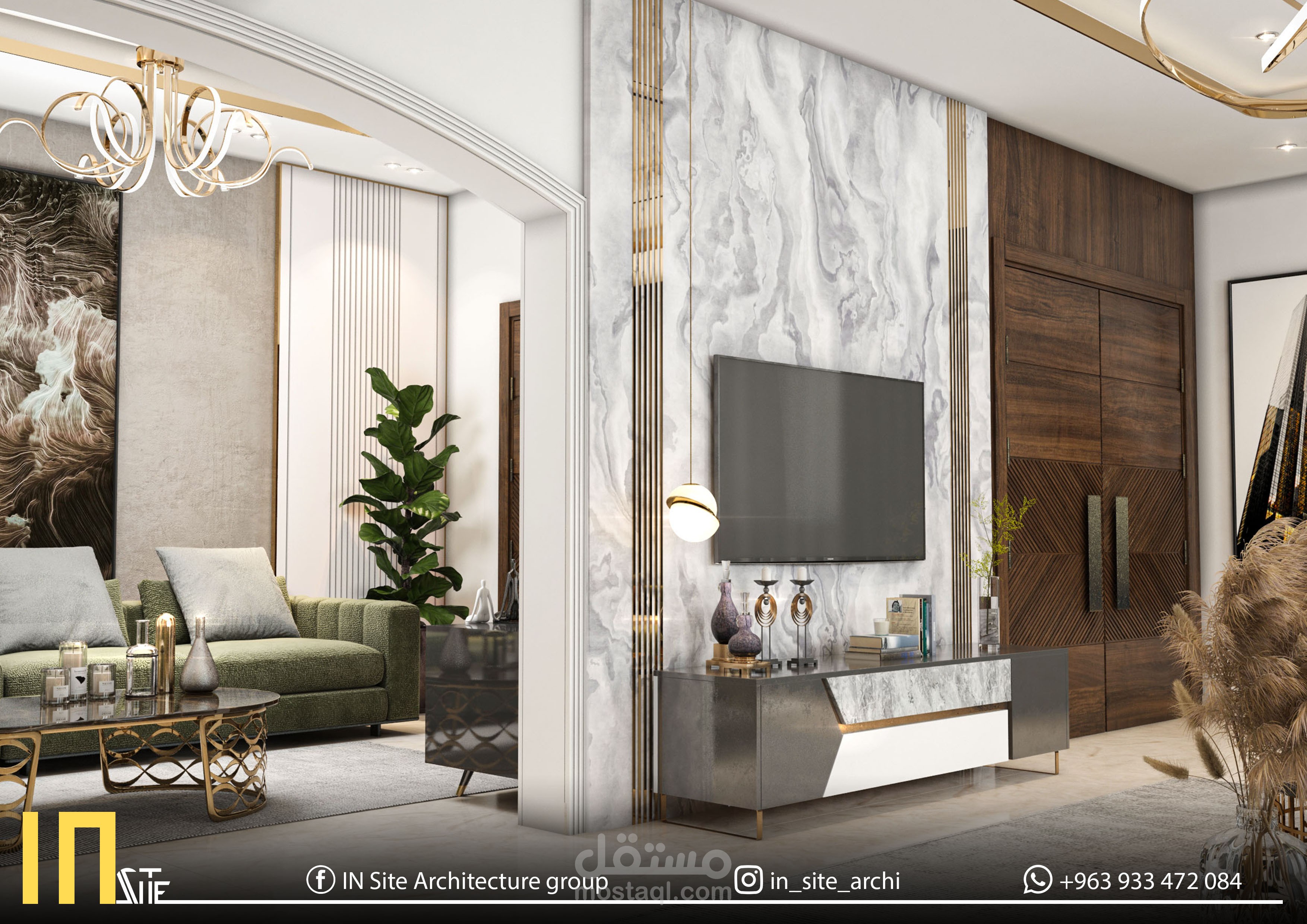 تصميم داخلي لمجلس متصل