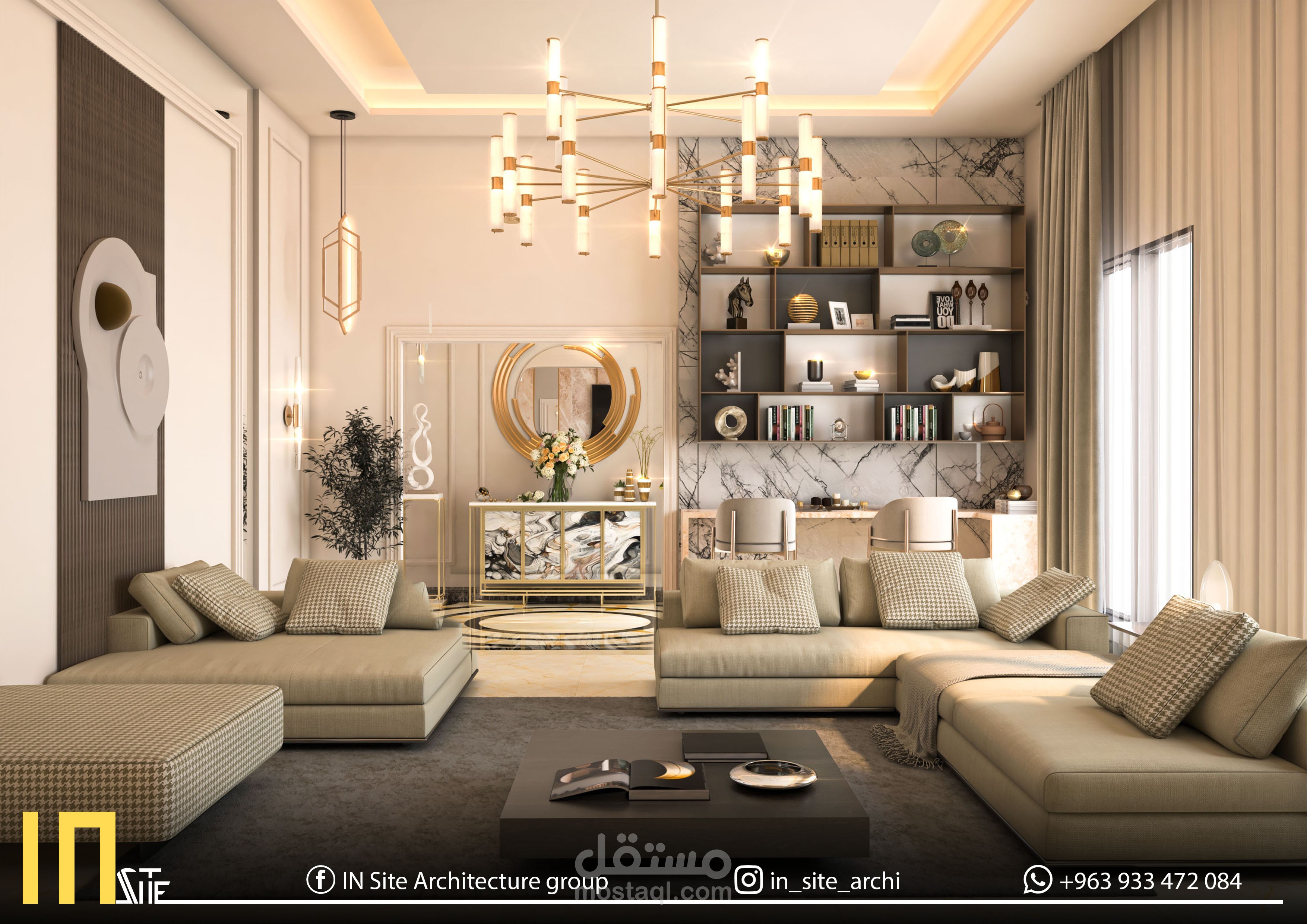 تصميم داخلي لغرفة جلوس