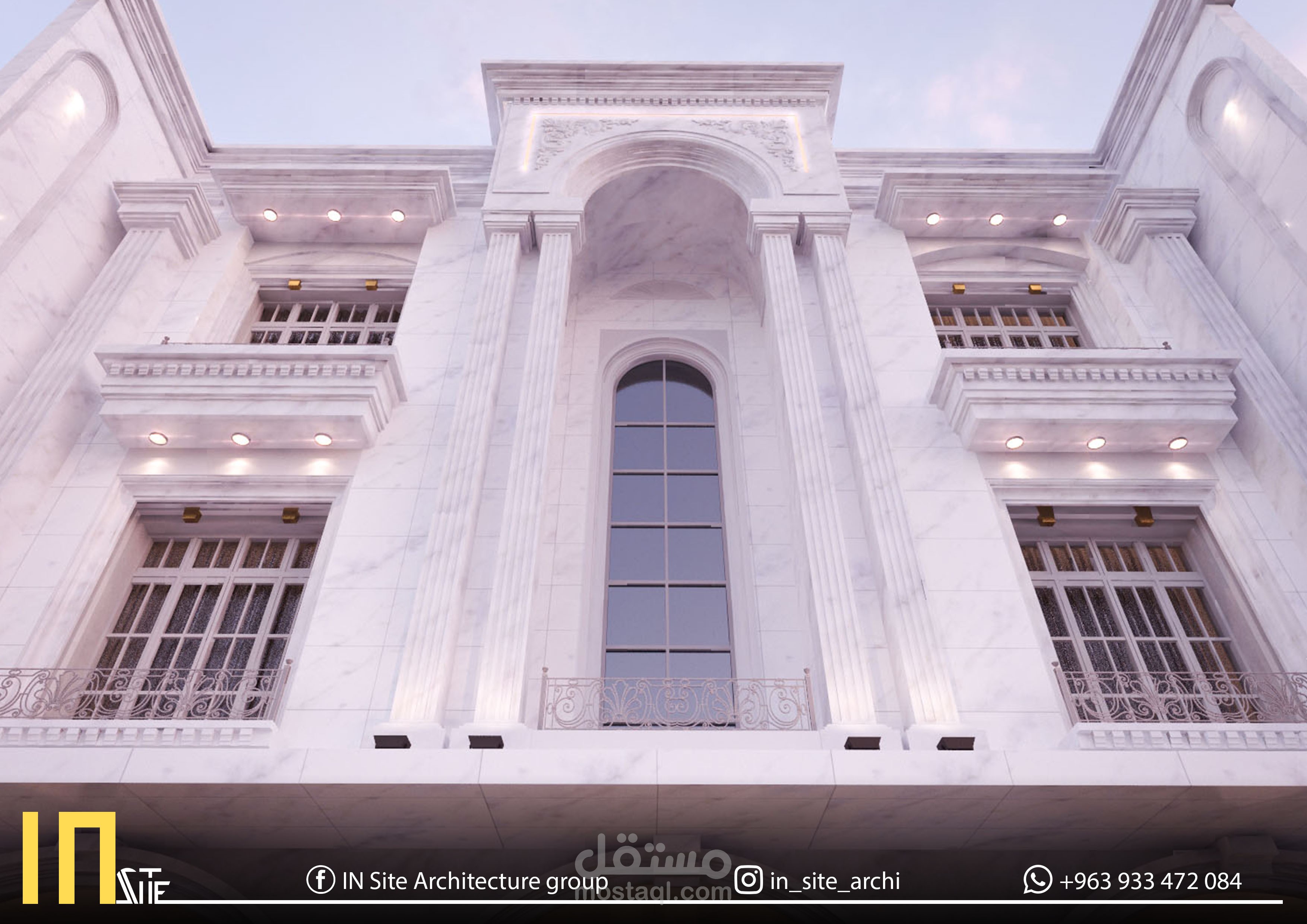 تصميم واجهة سكنية لفيلا